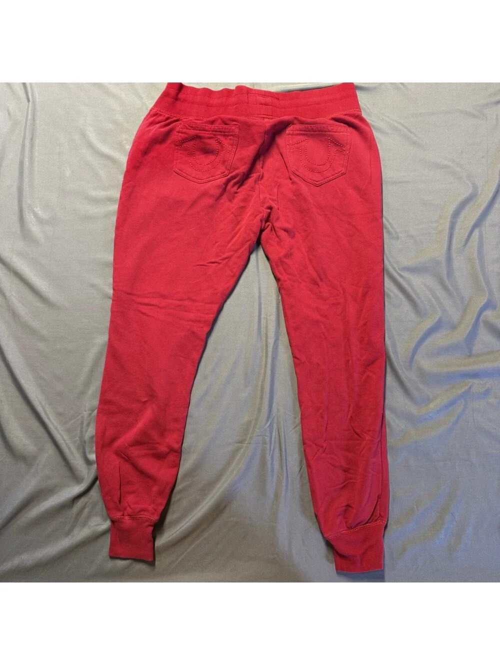 True Religion Classic Logo Joggers Red Mens Large Sweatpants Horseshoe